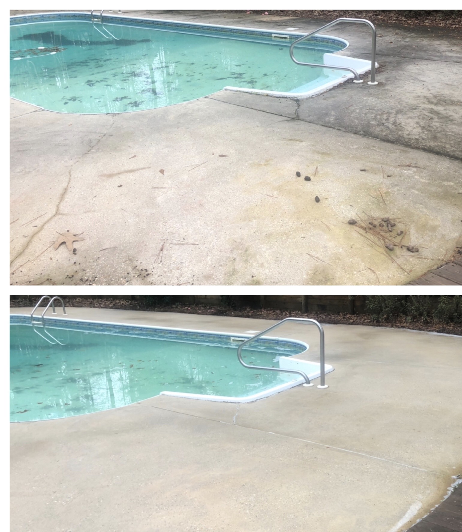 Driveway and Pool Patio surface cleaning performed in Franklin, TN