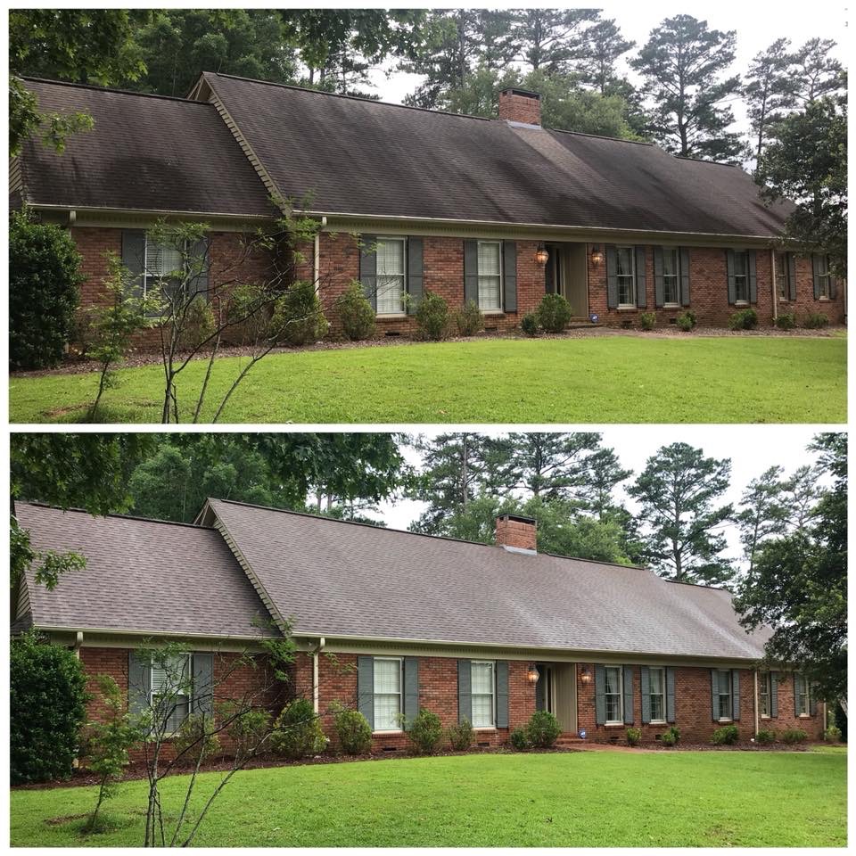 Professional roof wash and patio surface cleaning performed in Nashville, TN